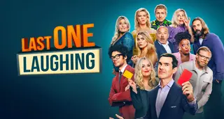 werbebanner f&uuml;r die britsche tv serie lol (last one laucghing)