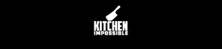 logo der rtl-serie kitchen impossible (zeigt ein k&uuml;chenbeil auf dem schriftzug)